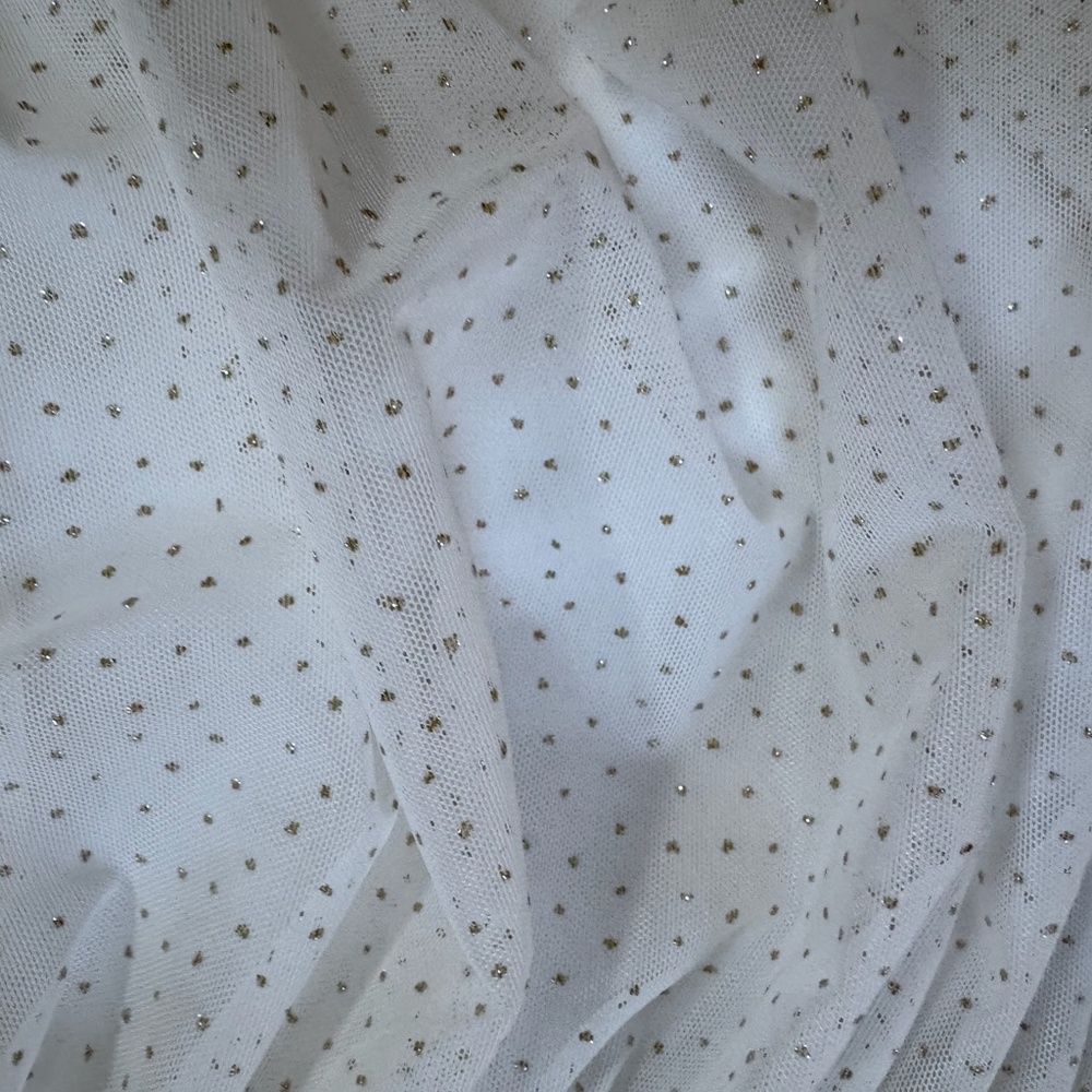 Lucy in the Sky white and gold polka dotted mini dress size xs/s - Picture 2 of 6